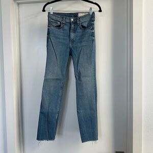 Rag & Bone Blue Denim Cutoff Ankle Jeans